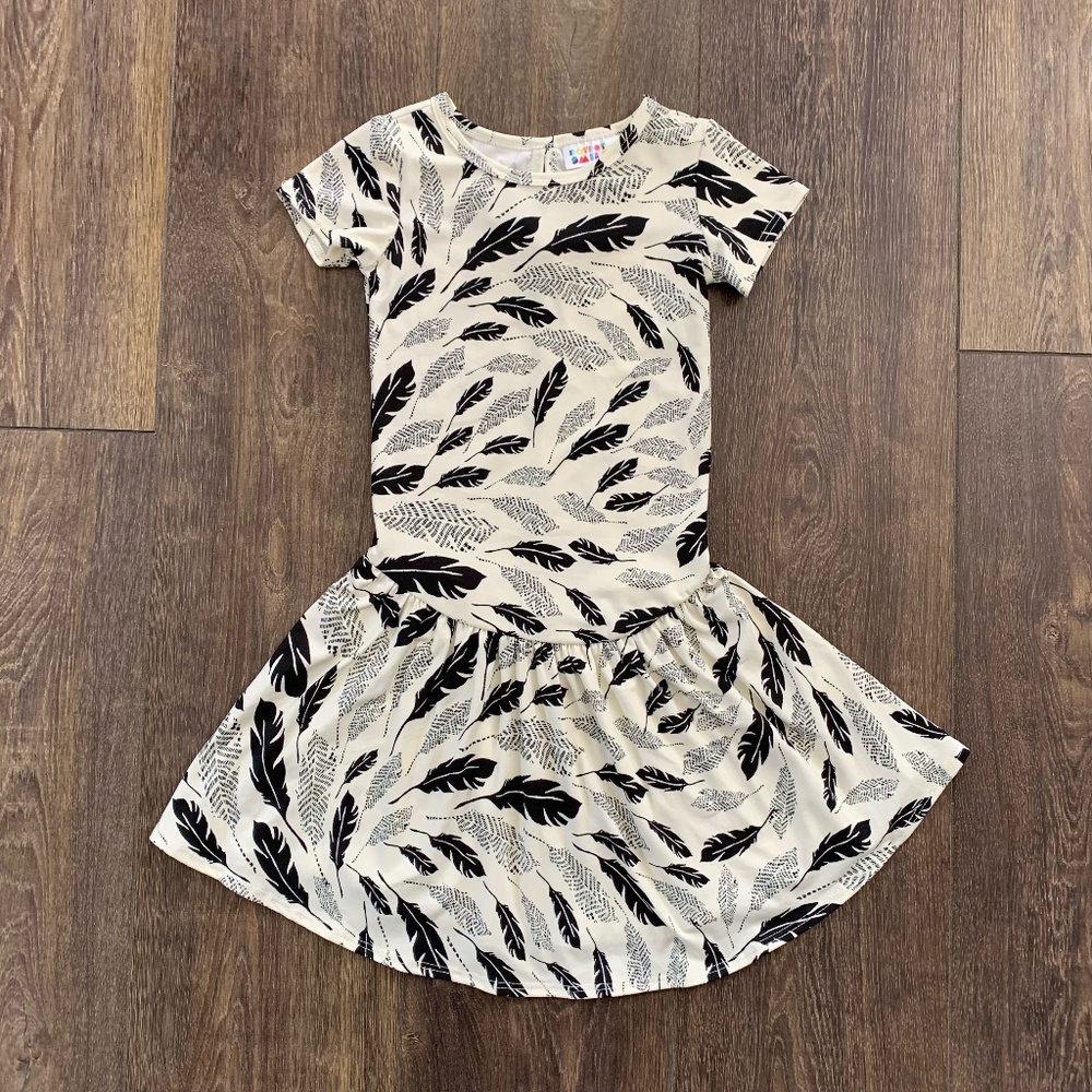 NWT Dot Dot Smile Flapper Style Dress, Ivory and Black, SIZE 3/4